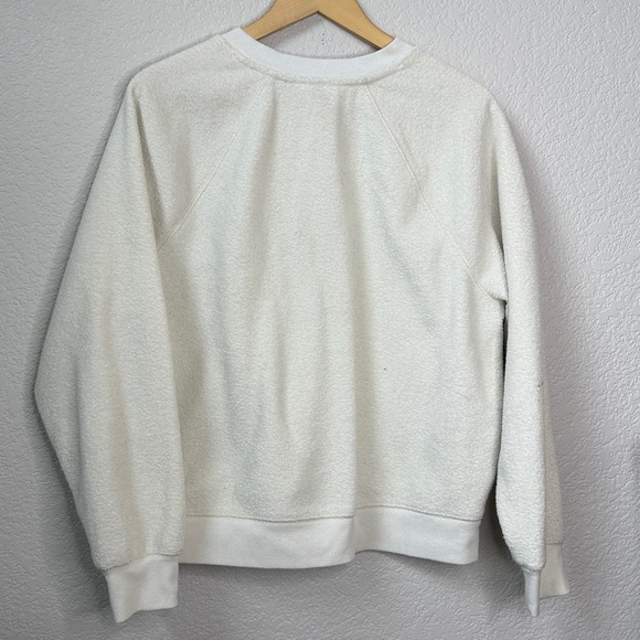 Universal Thread Crewneck Henley Sweater Fuzzy Cream size Medium - Picture 8 of 11